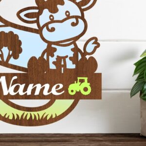 Intra απο ξύλο plywood 3mm-4mm πάχος - Μονόγραμμα κεφαλαίων αγελάδας Γράμμα S  Αποκοπή Δίασταση 30x20 cm INTRAFABR-74483972