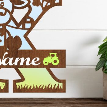 Intra απο ξύλο plywood 3mm-4mm πάχος - Μονόγραμμα με κεφαλαίο αγελάδα Letter X  Cut Δίασταση 30x20 cm INTRAFABR-74484111 - Image 1