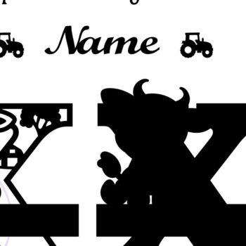 Intra απο ξύλο plywood 3mm-4mm πάχος - Μονόγραμμα με κεφαλαίο αγελάδα Letter X  Cut Δίασταση 30x20 cm INTRAFABR-74484111 - Image 2