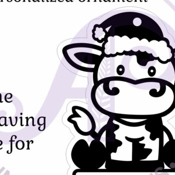 Intra απο ξύλο plywood 3mm-4mm πάχος - Χριστουγεννιάτικο στολίδι αγελάδας  Cut Laser Δίασταση 6x6 cm INTRAFABR-102690217 - Image 2