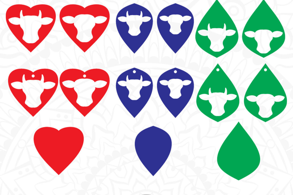 Intra απο ξύλο plywood 3mm-4mm πάχος - Σκουλαρίκια αγελάδας Κεφάλι αγελάδας Δίασταση 3x3 cm INTRAFABR-9614262