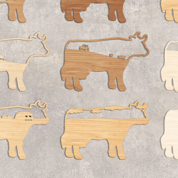 Intra απο ξύλο plywood 3mm-4mm πάχος -  Αποκοπής Laser Farm Cow Farm  Δίασταση 20x20 cm INTRAFABR-93069640 - Image 2