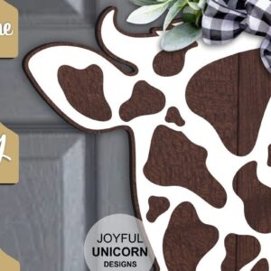 Intra απο ξύλο plywood 3mm-4mm πάχος - Σημάδι κεφαλής αγελάδας με ετικέτες Δίασταση 31x37 cm INTRAFABR-32257398