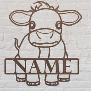 Intra απο ξύλο plywood 3mm-4mm πάχος - Πινακίδα ονόματος κοπής με λέιζερ αγελάδων Δίασταση 20x20 cm INTRAFABR-75891254