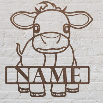 Intra απο ξύλο plywood 3mm-4mm πάχος - Πινακίδα ονόματος κοπής με λέιζερ αγελάδων Δίασταση 20x20 cm INTRAFABR-75891254 - Image 1