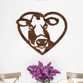 Intra απο ξύλο plywood 3mm-4mm πάχος -  με λέιζερ Cow Love Δίασταση 20x20 cm INTRAFABR-17574610 - Image 3