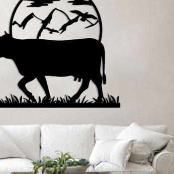 Intra απο ξύλο plywood 3mm-4mm πάχος -  με λέιζερ με μεταλλικό τοίχο αγελάδας, DXF Δίασταση 40x50 cm INTRAFABR-85478449 - Image 2