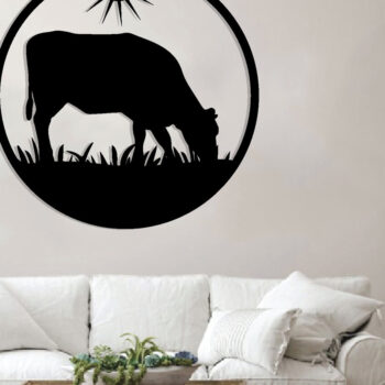 Intra απο ξύλο plywood 3mm-4mm πάχος -  με λέιζερ με μεταλλικό τοίχο αγελάδας, DXF Δίασταση 40x50 cm INTRAFABR-85478542 - Image 2