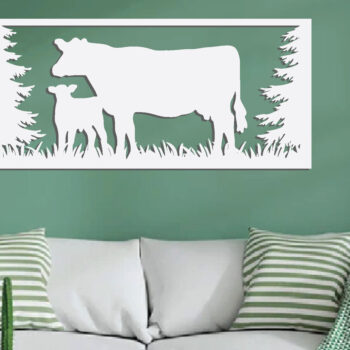 Intra απο ξύλο plywood 3mm-4mm πάχος -  με λέιζερ με μεταλλικό τοίχο αγελάδας, DXF Δίασταση 40x50 cm INTRAFABR-85478241 - Image 3