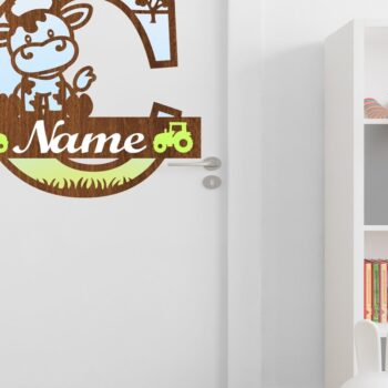 Intra απο ξύλο plywood 3mm-4mm πάχος - Μονόγραμμα αγελάδας Πακέτο ονόματος Σήματα  Δίασταση 30x20 cm INTRAFABR-74475017 - Image 3