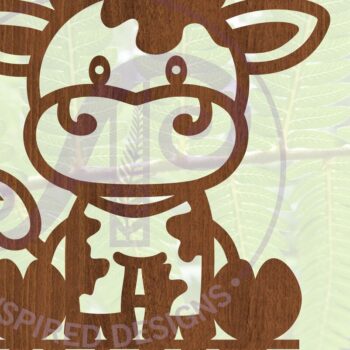 Intra απο ξύλο plywood 3mm-4mm πάχος - Πινακίδα ονόματος αγελάδας  Cut File Theme Farm Δίασταση 30x20 cm INTRAFABR-70506237 - Image 1