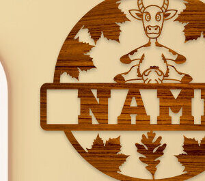 Intra απο ξύλο plywood 3mm-4mm πάχος - Πινακίδα ονόματος αγελάδας  Laser Cut Δίασταση 30x20 cm INTRAFABR-75739889