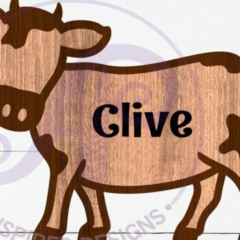 Intra απο ξύλο plywood 3mm-4mm πάχος - Αγελάδα περίγραμμα δύο επιπέδων όνομα Δίασταση 30x20 cm INTRAFABR-111447491 - Image 1