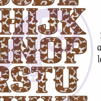 Intra απο ξύλο plywood 3mm-4mm πάχος - Cow Print Letters Alphabet Σετ X 26 Δίασταση 30x20 cm INTRAFABR-100346823 - Image 3