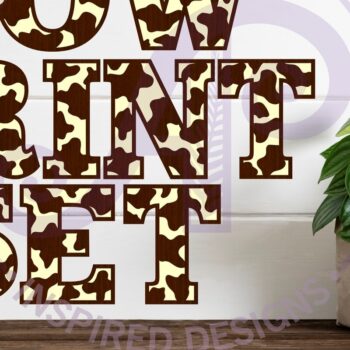 Intra απο ξύλο plywood 3mm-4mm πάχος - Cow Print Letters Alphabet Σετ X 37 Δίασταση 30x20 cm INTRAFABR-99957611 - Image 1