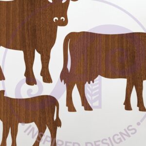 Intra απο ξύλο plywood 3mm-4mm πάχος -   με αποσιλουέτας αγελάδας Δίασταση 30x20 cm INTRAFABR-124429489