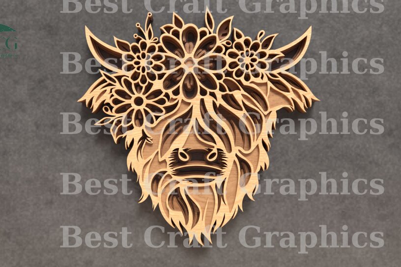 Intra απο ξύλο plywood 3mm-4mm πάχος - Αρχεία αποκοπής  με στρώματα κρανίου αγελάδας Δίασταση 20x20 cm INTRAFABR-119821036