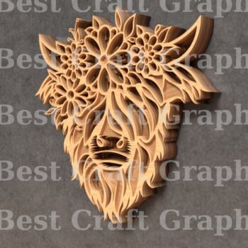 Intra απο ξύλο plywood 3mm-4mm πάχος - Αρχεία αποκοπής  με στρώματα κρανίου αγελάδας Δίασταση 20x20 cm INTRAFABR-119821036 - Image 2