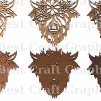 Intra απο ξύλο plywood 3mm-4mm πάχος - Αρχεία αποκοπής  με στρώματα κρανίου αγελάδας Δίασταση 20x20 cm INTRAFABR-119821036 - Image 3