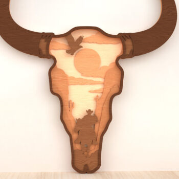 Intra απο ξύλο plywood 3mm-4mm πάχος - με δυτικό στρώμα κρανίου αγελάδας Δίασταση 30x20 cm INTRAFABR-119868255 - Image 1