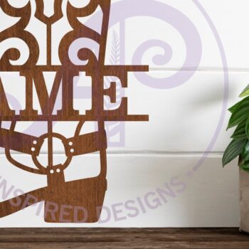 Intra απο ξύλο plywood 3mm-4mm πάχος - Cowboy Boot Design Name Sin Laser Δίασταση 30x20 cm INTRAFABR-99442053 - Image 1