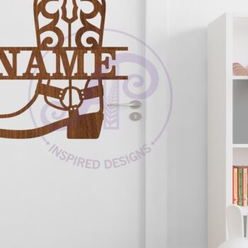 Intra απο ξύλο plywood 3mm-4mm πάχος - Cowboy Boot Design Name Sin Laser Δίασταση 30x20 cm INTRAFABR-99442053 - Image 3