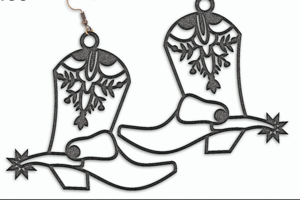 Intra απο ξύλο plywood 3mm-4mm πάχος - Σκουλαρίκια για μπότες καουμπόη  Δίασταση 3x3 cm INTRAFABR-31977393