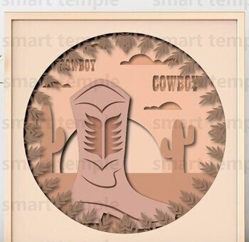 Intra απο ξύλο plywood 3mm-4mm πάχος -   Cowboy Boots για Cricut Δίασταση 30x20 cm INTRAFABR-80156303 - Image 1