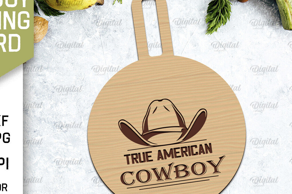 Intra απο ξύλο plywood 3mm-4mm πάχος - Cowboy Cutting Board Laser Cut Δίασταση 30x20 cm INTRAFABR-98537635