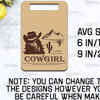 Intra απο ξύλο plywood 3mm-4mm πάχος - Cowboy Cutting Board Laser Cut Δίασταση 30x20 cm INTRAFABR-98537297 - Image 2