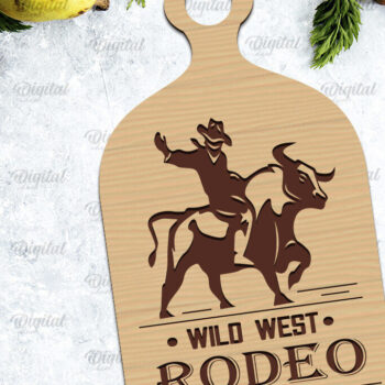 Intra απο ξύλο plywood 3mm-4mm πάχος - Cowboy Cutting Board Laser Cut Δίασταση 30x20 cm INTRAFABR-98537328 - Image 1