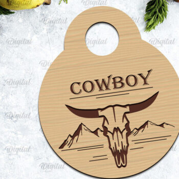 Intra απο ξύλο plywood 3mm-4mm πάχος - Cowboy Cutting Board Laser Cut Δίασταση 30x20 cm INTRAFABR-98537379 - Image 1