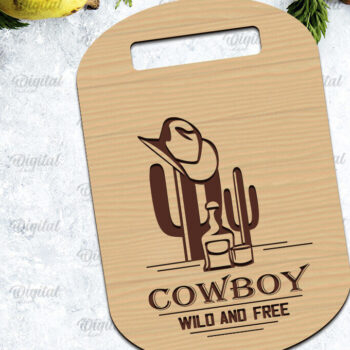 Intra απο ξύλο plywood 3mm-4mm πάχος - Cowboy Cutting Board Laser Cut Δίασταση 30x20 cm INTRAFABR-98537421 - Image 1