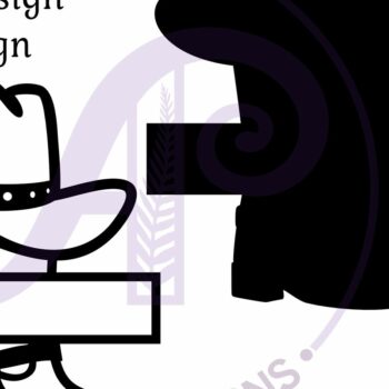 Intra απο ξύλο plywood 3mm-4mm πάχος - Σχέδιο ονόματος καπέλο και μπότες καουμπόη Δίασταση 30x20 cm INTRAFABR-99803659 - Image 3