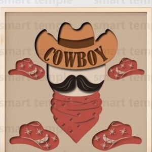 Intra απο ξύλο plywood 3mm-4mm πάχος - Cowboy Hat Papercutting , Cowboy Hat Δίασταση 30x20 cm INTRAFABR-80219763