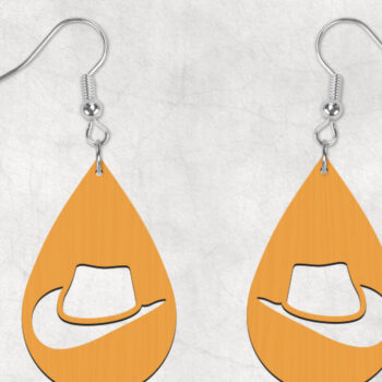 Intra απο ξύλο plywood 3mm-4mm πάχος - Σκουλαρίκια Boho καπέλα καουμπόη Δίασταση 3x3 cm INTRAFABR-28859765 - Image 1