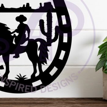 Intra απο ξύλο plywood 3mm-4mm πάχος - Πινακίδα τέχνης τοίχου παπουτσιών Cowboy Horse,  Δίασταση 40x50 cm INTRAFABR-113731722 - Image 2