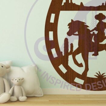 Intra απο ξύλο plywood 3mm-4mm πάχος - Πινακίδα τέχνης τοίχου παπουτσιών Cowboy Horse,  Δίασταση 40x50 cm INTRAFABR-113731722 - Image 3