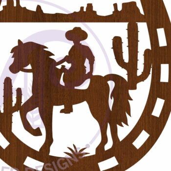 Intra απο ξύλο plywood 3mm-4mm πάχος - Πινακίδα τέχνης τοίχου παπουτσιών Cowboy Horse,  Δίασταση 40x50 cm INTRAFABR-113731722 - Image 4