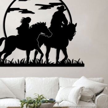 Intra απο ξύλο plywood 3mm-4mm πάχος -  με λέιζερ Cowboy Metal Wall Art Δίασταση 40x50 cm INTRAFABR-85477384 - Image 2