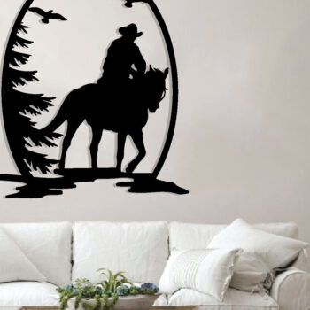 Intra απο ξύλο plywood 3mm-4mm πάχος -  με λέιζερ Cowboy Metal Wall Art Δίασταση 40x50 cm INTRAFABR-85477595 - Image 2