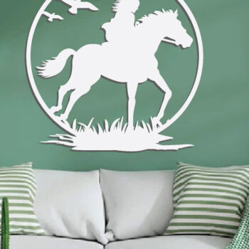 Intra απο ξύλο plywood 3mm-4mm πάχος -  με λέιζερ Cowboy Metal Wall Art Δίασταση 40x50 cm INTRAFABR-85476968 - Image 3