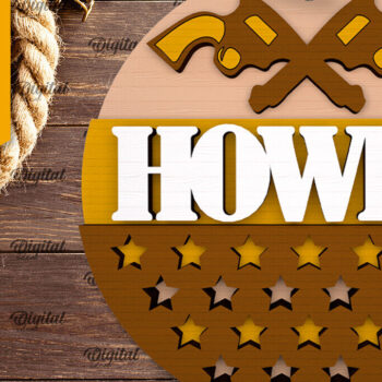 Intra απο ξύλο plywood 3mm-4mm πάχος - Στρογγυλή πινακίδα Cowboy Cut Laser Δίασταση 30x20 cm INTRAFABR-97729551 - Image 1