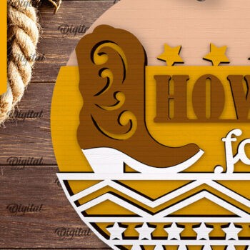 Intra απο ξύλο plywood 3mm-4mm πάχος - Στρογγυλή πινακίδα Cowboy Cut Laser Δίασταση 30x20 cm INTRAFABR-97729640 - Image 1