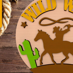 Intra απο ξύλο plywood 3mm-4mm πάχος - Στρογγυλή πινακίδα Cowboy Cut Laser Δίασταση 30x20 cm INTRAFABR-97729751