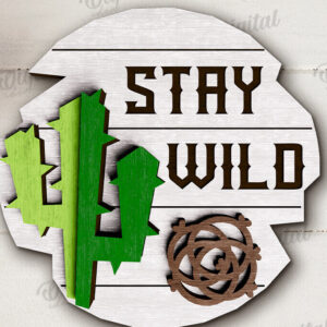 Intra απο ξύλο plywood 3mm-4mm πάχος - Διακόσμηση δίσκων Cowboy Tiered Cut Laser Δίασταση 30x20 cm INTRAFABR-123027522