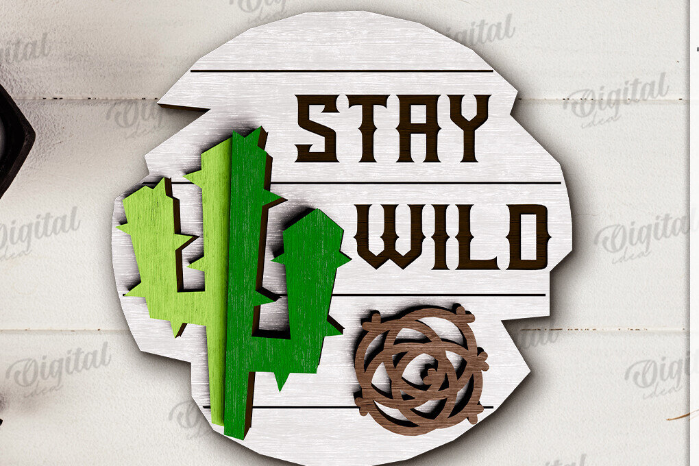 Intra απο ξύλο plywood 3mm-4mm πάχος - Διακόσμηση δίσκων Cowboy Tiered Cut Laser Δίασταση 30x20 cm INTRAFABR-123027522