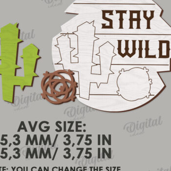 Intra απο ξύλο plywood 3mm-4mm πάχος - Διακόσμηση δίσκων Cowboy Tiered Cut Laser Δίασταση 30x20 cm INTRAFABR-123027522 - Image 2