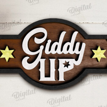 Intra απο ξύλο plywood 3mm-4mm πάχος - Διακόσμηση δίσκων Cowboy Tiered Cut Laser Δίασταση 30x20 cm INTRAFABR-123027597 - Image 1