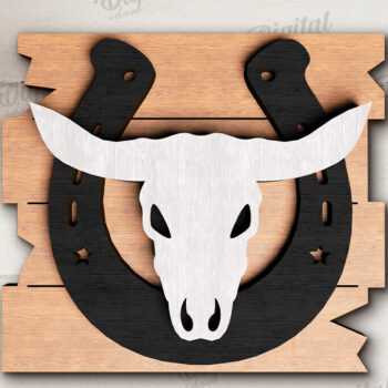 Intra απο ξύλο plywood 3mm-4mm πάχος - Διακόσμηση δίσκων Cowboy Tiered Cut Laser Δίασταση 30x20 cm INTRAFABR-123027665 - Image 1